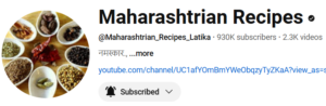 YouTube channel Maharashtrian recipe