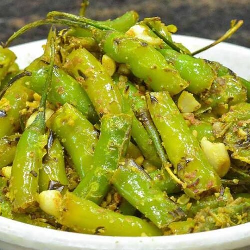 Easy Mirchu Recipe Maharashtrian Green Chilli Stir-fry