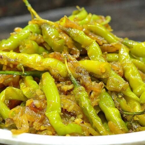 Spicy Green Chilli Side Dish Quick Konkani Recipe