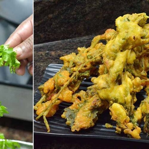 Crispy Kothimbir Pakoda Recipe Easy Coriander Fritters