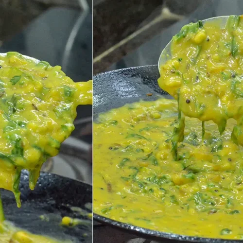 Easy Palak Pithle Recipe