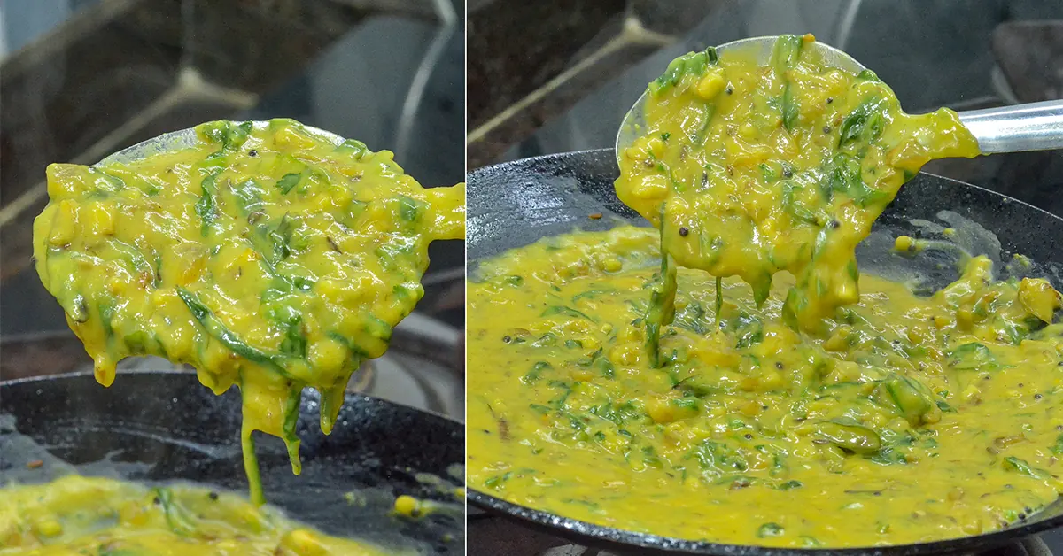 Easy Palak Pithle Recipe