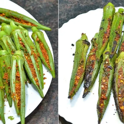 Quick And Crispy Stuffed Bhendi Fry Recipe
