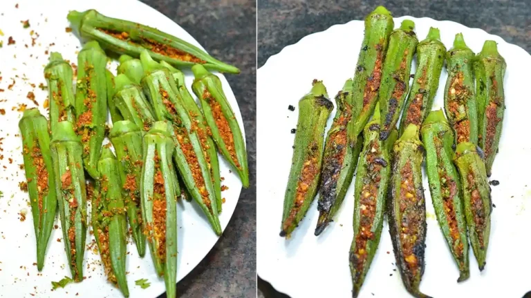 Quick And Crispy Stuffed Bhendi Fry Recipe