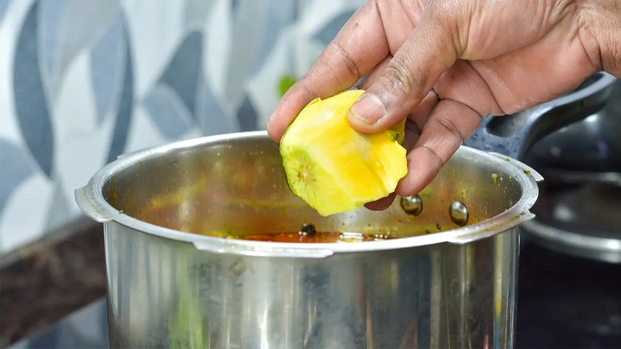 Quick Raw Mango Drumstick Curry
