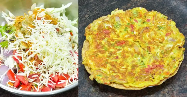Quick Veggie Cheese Egg Omelette Recipe