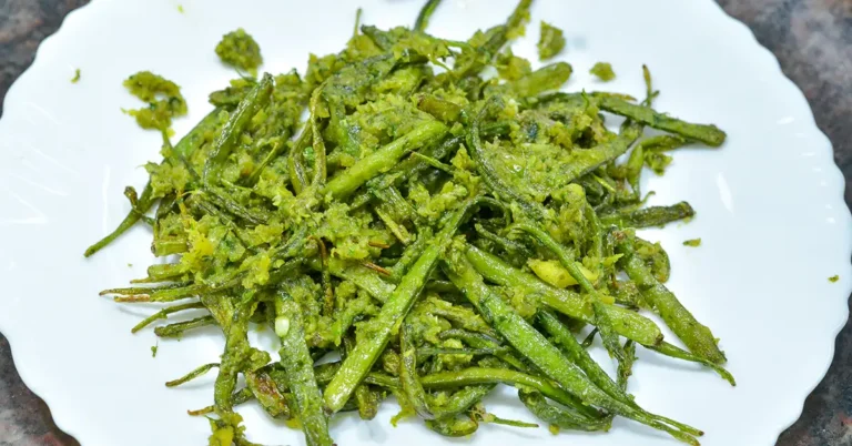 10 Minute Spicy Raw Mango Cluster Beans Recipe
