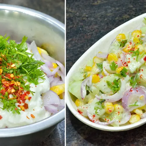 Quick And Easy Corn Cucumber Yogurt Salad Recipe