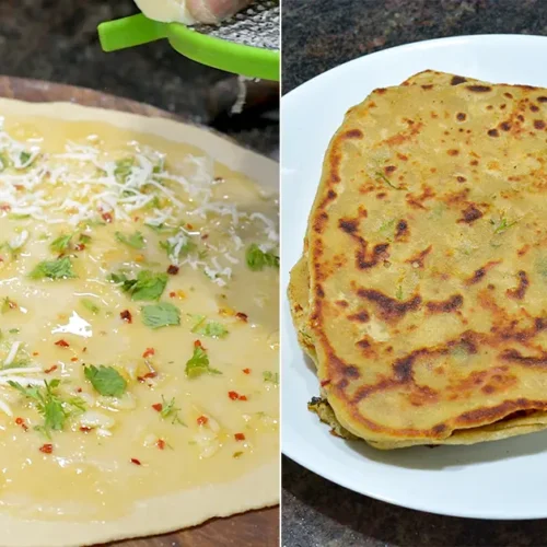 Butter Garlic Cheese Paratha Recipe