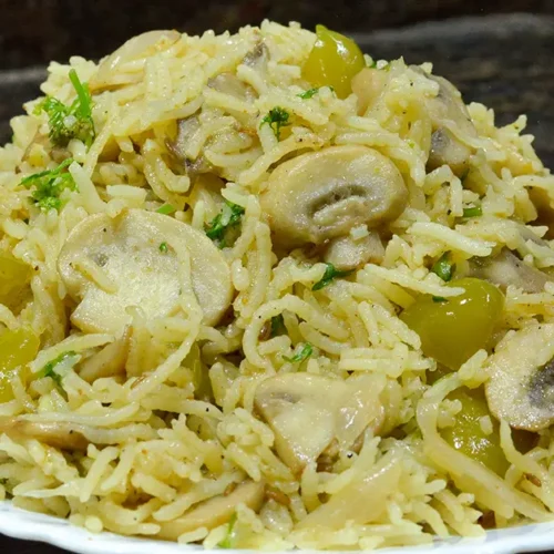 Easy Indian Mushroom Rice Recipe