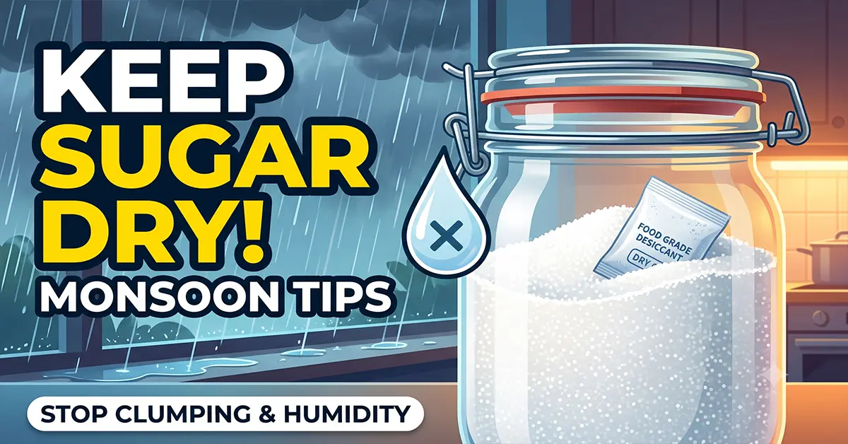 prevent sugar from becoming wet in monsoon