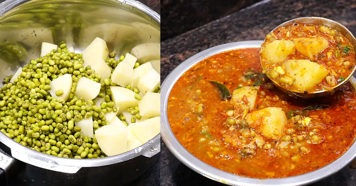 Maharashtrian Moong Potato Curry Recipe